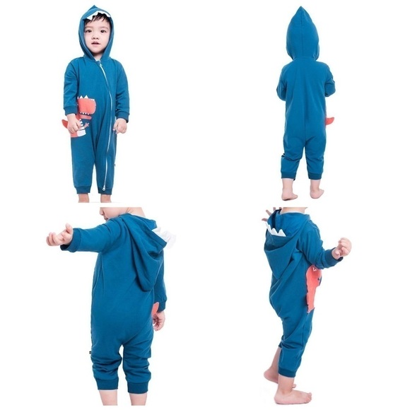 Hoodie Cotton Onesies Long Sleeve Romper Dinosaur 12-18 Months NWT - Picture 7 of 8